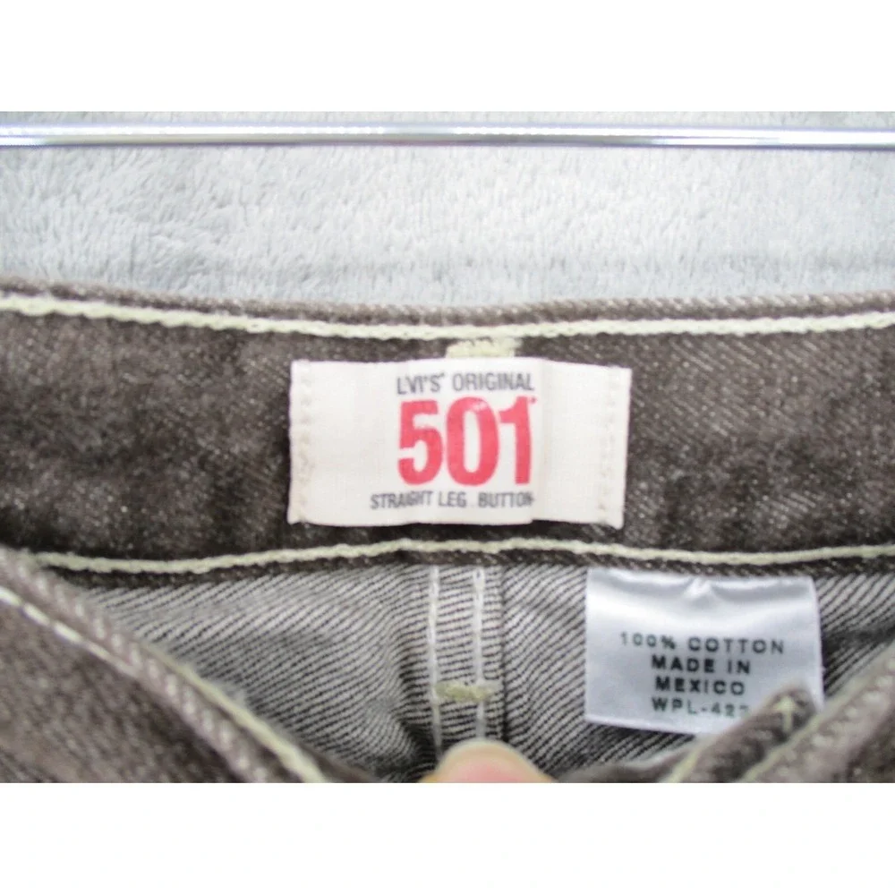 Levis 501 Jeans Mens Size 40 Button Fly Straight Leg Y2K Brown Cotton Pockets